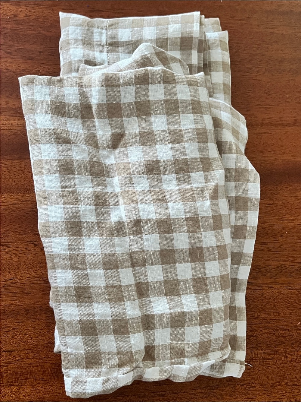 Quince Gingham European Linen Pillow Case set in Cafe, standard 🤎